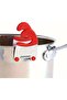 Stainless Steel Pot Holder with Red Silicone Grips - Heat-Resistant Spoon & Utensil Hanger for Kitchen Pots, Multifunctional Anti-Scald for Safe Cooking, Pot Side holder | Modern Kitchen Tool - 3