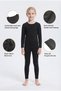 Girl's Black Thermal Underwear Set - 7