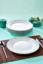 Set of 6 25.5 cm Olive Porcelain Serving Plates Ckr4251 - 2