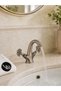Tavroz Kartal Series Lavabo Bataryası Brushed Antique Vintage Double Tavroz Handle High Swan Spout