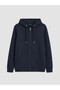 Lcwaikiki Classic Navy Blue Hooded Men's Zippered Sweatshirt - 4