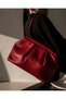 Women's Red Knitted Leather Look Oversized Shoulder and Hand Bag – Soft Formed Strap Daily Bag - 4