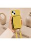 iPhone 15 Plus (6.7 Inch) Compatible Premium Lux Leather Case with Open Sides, Slim Design, Wallet, Zipper, Card Holder, Crossbody Neck Strap, and Drawstring Strap