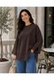 Women's Oversized Slit Long Sleeve Loose Blouse - 2