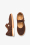 Eladsa Women's Genuine Leather Ballerinas - Brown Suede - 4