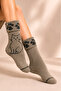 Women's Patterned Curly Terry Lambswool Socks 4-Piece Socks - 3