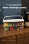 2-Layer Transparent Storage Container with Lid and Handle, Multi-Compartment Portable Organizer Box - 6