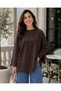 Women's Oversized Slit Long Sleeve Loose Blouse