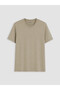 Khaki Regular Fit Cotton Men's T-Shirt - 4