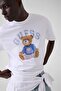 Short Sleeve Basic Teddy Bear Men's White T-Shirt M6Yi75K5409-G011 - 4