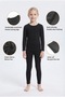 Girl's Black Thermal Underwear Set - 2