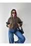 Women's Melange Green Cashmere Comfortable Fit Zippered Crop Bomber Jacket - 6