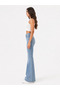 Bianca Women's Snow Blue Washed Spanish Leg High Waist Lycra Flare Jeans Trousers Jean - 2