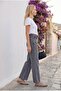 Women's Belted Black Embroidered Lycra Wide Leg Denim Jeans - 2