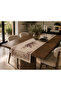 Flora Wild Flowers 1Pc Runner Tablecloth Beige Plum Embroidery Look Botanical Patterned Decorative Decorative Living Room Kitchen Decor Digital Printing - 4