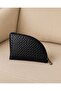 Women's Black Basket-Patterned Bow Detailed Wallet Shoulder Bag - 3