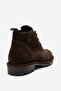 Women's lace-up ankle boot genuine suede leather dune suede brown - 3