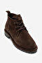 Women's lace-up ankle boot genuine suede leather dune suede brown - 2