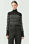 Women's Turtleneck Striped Knitwear Sweater