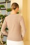 Crew Neck Stone Detailed Long Sleeve Soft Textured Knit Sweater Aw26Kz00026 - 4