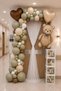 Bohemian Green Cream Baby Hospital Room Door Decoration Set Boy & Girl Teddy Bear Foil Balloon Baby Box Tulle Hospital Room Door Decoration Set Baby Baby Shower Balloon Concept
