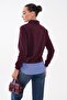 Women's Shirt Collar Look Zippered Sweatshirt 265129 - - 5