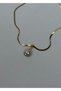 Steel Stone Drop Gold Color Necklace 45 cm (+5 cm Extension) - 4