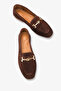 Nikolas Women's Ballerinas with Genuine Leather Accessories - Brown Suede - 3