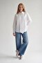 White Collared Shirt with Belt Detail - 2