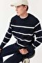 Men's Crew Neck Striped Knitwear