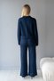 Polo Collar Gold Button Detailed Belted High Waist Spanish Leggings Knitwear Top and Bottom Set Aw26Au0002 - 4