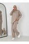 Women's Modest Collar Zip-Up Comfort Modal Two-Piece Set - 6