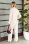 Polo Collar Gold Button Detailed Belted High Waist Spanish Leggings Knitwear Top and Bottom Set Aw26Au0002 - 2