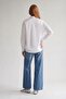 White Collared Shirt with Belt Detail - 4