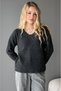 V-Neck Soft Textured Loose Fit Long Sleeve Basic Knitwear Sweater Aw26Kz00028 - 4