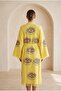Women's Muslin Long Kaftan with Evil Eye Motif Bohemian Kimono