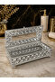 Diamond Pattern Mirrored Z Chest Napkin Holder – Silver Metal Decorative Napkin Box with Inner Mirror 23 cm - 2