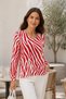 Zebra Patterned Dubai Blouse - Red - 2