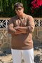 Men's Thick Premium Large Size Coffee Zipper Sweatshirt - 3