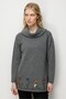 Women's Degaje Collar Skirt Floral Embroidered Wool Sweater Smoked - 2