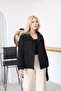 Lined Women's Trench Coat Jacket with Stand Collar and Back Windbreaker Detail - 7