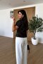 Double Collar Button Detail Lining Short Sleeve Modal Jacket Blouse Brown - 5
