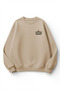 Unisex Soft Textured Luck Printed Design Oversize 3 Thread Crew Neck Sweatshirt