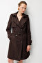 Apoletli Belted Cotton Trench Coat 6003 - 3