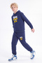 3 Thread Printed Winter Kangaroo Pocket Hooded Boys' 2-Piece Tracksuit Set 4 Pieces - 2