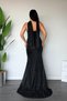 Jakar Fabric Strapless Evening Dress with Shawl Detail - Black - 5