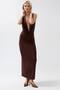 New Season Shawl Collar Lycra Stretch Fabric Low-Cut Detailed Women's Maxi Dress 52225052 - 3