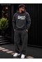 Men's Legend since 1975 Printed Tracksuit Set / Hooded Sweatshirt and Straight-Leg Bottoms