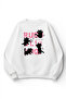 Unisex Soft Textured Cat Chaos Printed Design Oversize 3 Thread Crew Neck Sweatshirt
