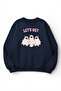 Unisex Soft Textured Let's Spooky Printed Design Oversize 3 Thread Crew Neck Sweatshirt